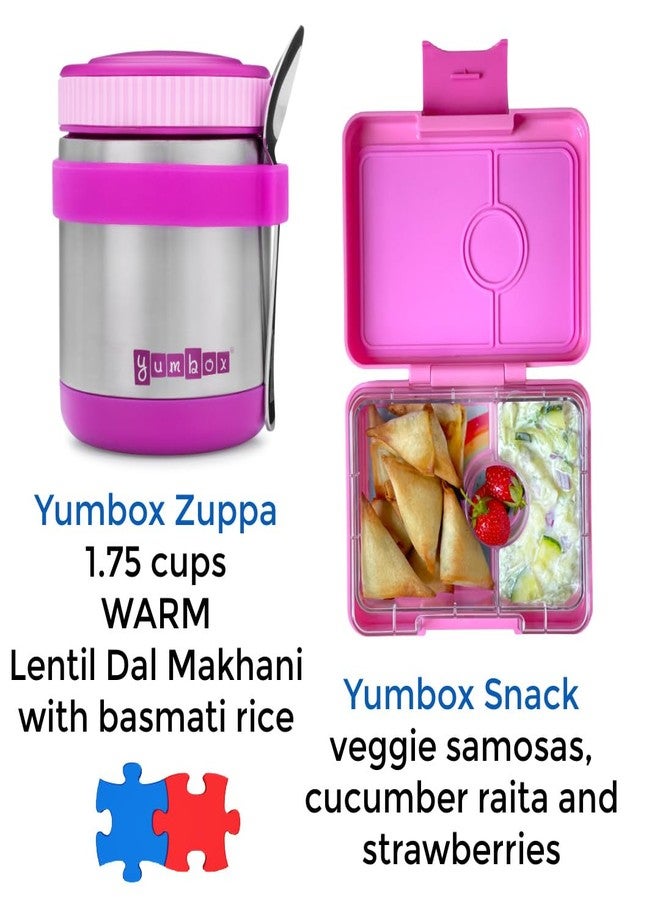 Yumbox Zuppa - Wide Mouth Thermos Food Jar 415 ML (1.75 Cups) with a Removable Utensil Band - Triple Insulated Stainless Steel - Stays Hot 6 Hours or Cold for 12 Hours - Leak Proof | Bijoux Purple - Image 3